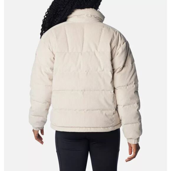 COLUMBIA WOMEN'S RUBY FALLS CORDUROY DOWN JACKET SZ L CREAM BEIGE $240 - Picture 3 of 9